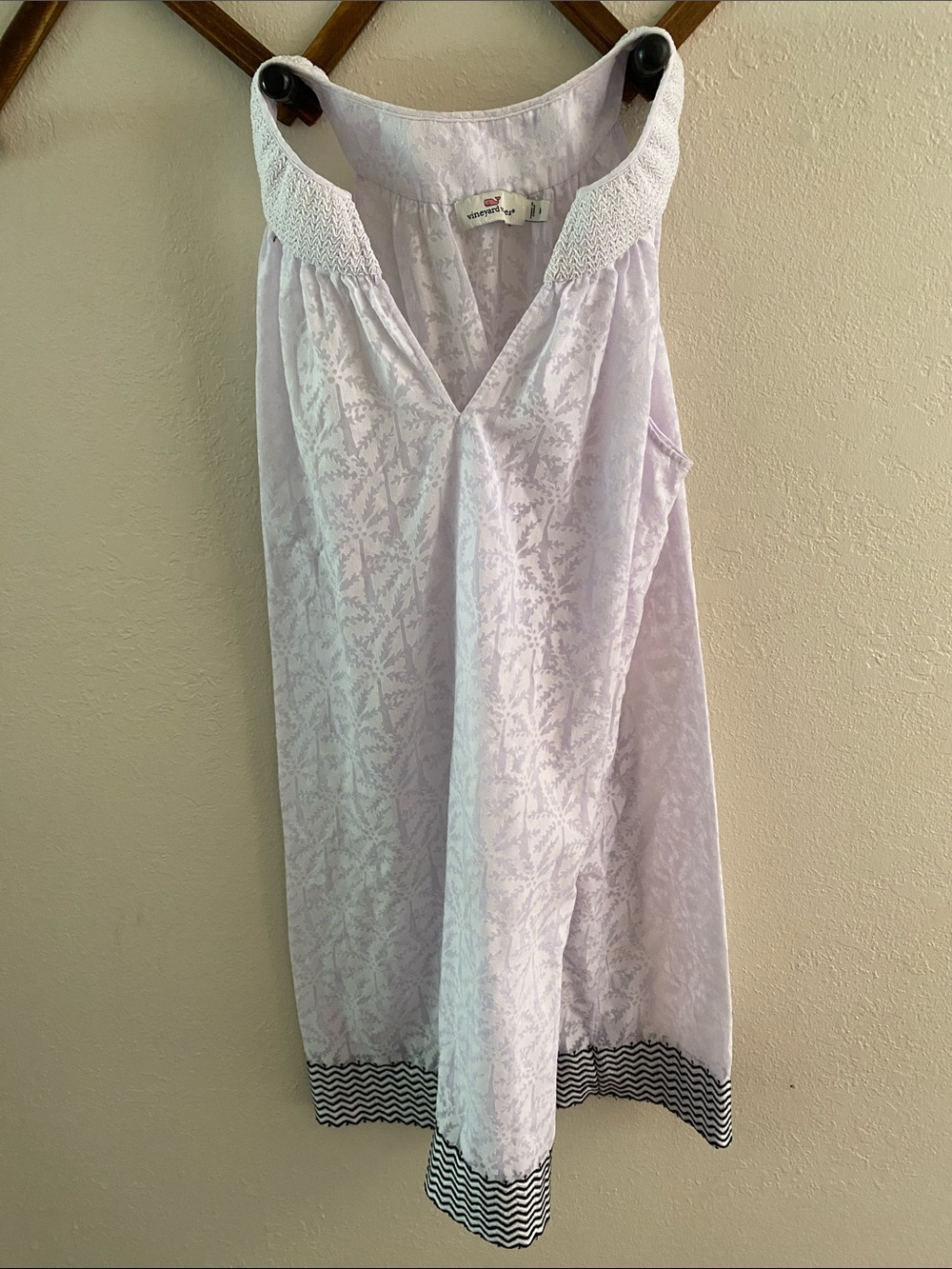 Vineyard Vines Light Lavender Jacquard Swim Coverup with Chevron Hem